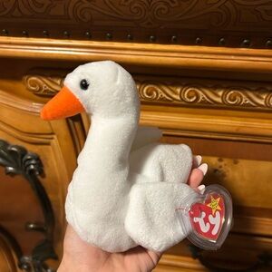 Ty Plush Swan with Orange Beak